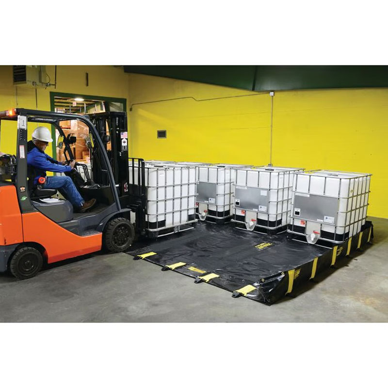 Protection de sol et stockage industriel Bac de rétention souple pliable avec équerres - 981.264 - Rigid-Lock Quickberm
