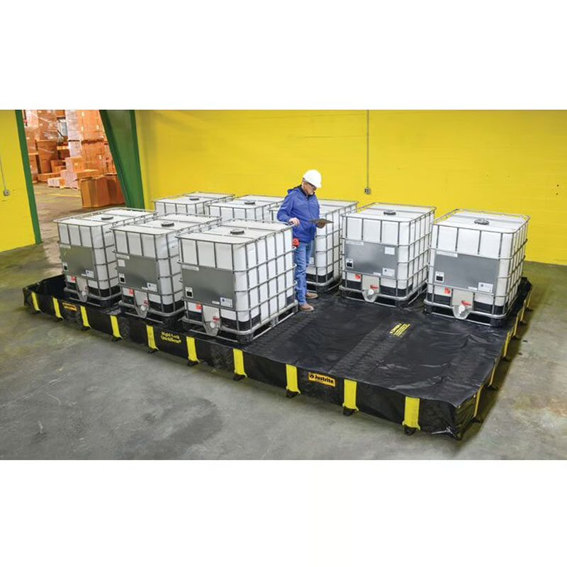 Protection de sol et stockage industriel Bac de rétention souple pliable avec équerres - 981.264 - Rigid-Lock Quickberm