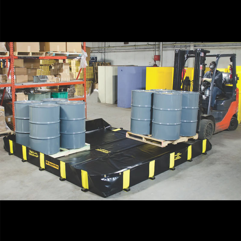 Protection de sol et stockage industriel Bac de rétention pliable en PVC - 4444.008 - Rigid-Lock Quickberm XT