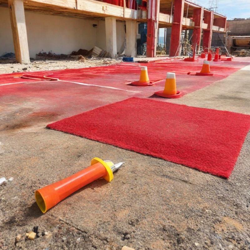 Protection de sol et stockage industriel Tapis de sécurité pour chantier Rouge - 624 - RI.VI.
