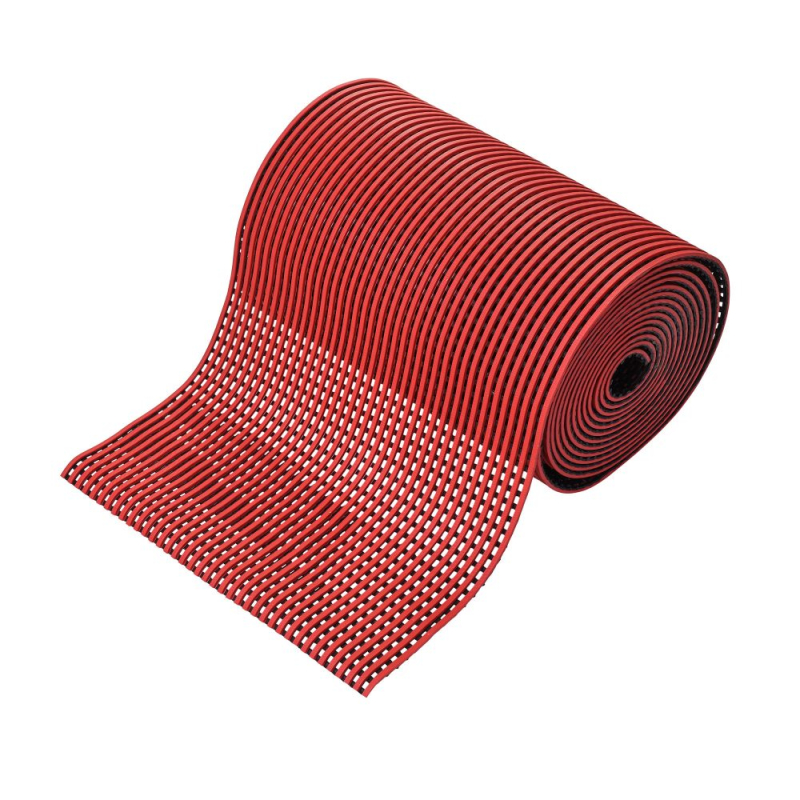 Tapis industriel rouge en rouleau pour balisage de sécurité et confort de marche