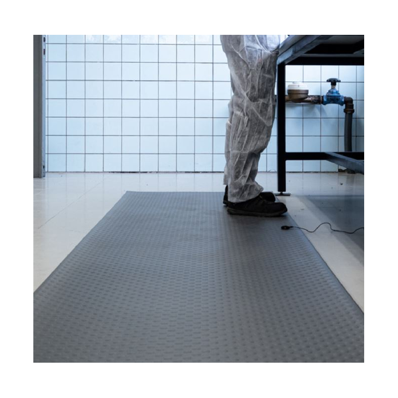 Tapis de sol antifatigue ESD en mousse résiliente 9,5 mm pour station debout prolongée.